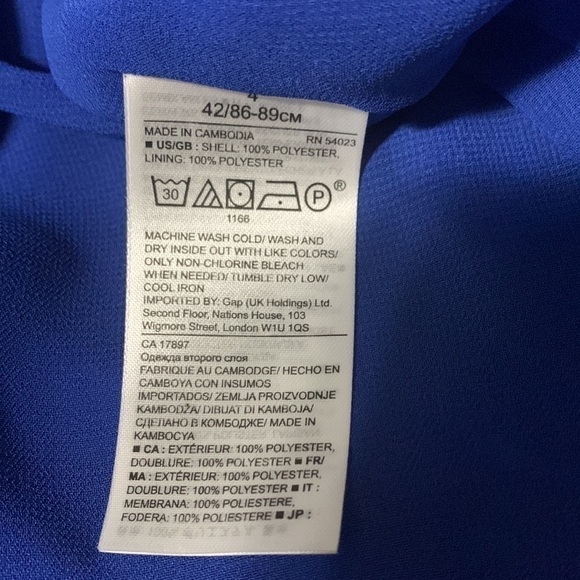 Banana Republic blue floral dress with halter neckline & sleeves off shoulder - Picture 10 of 10